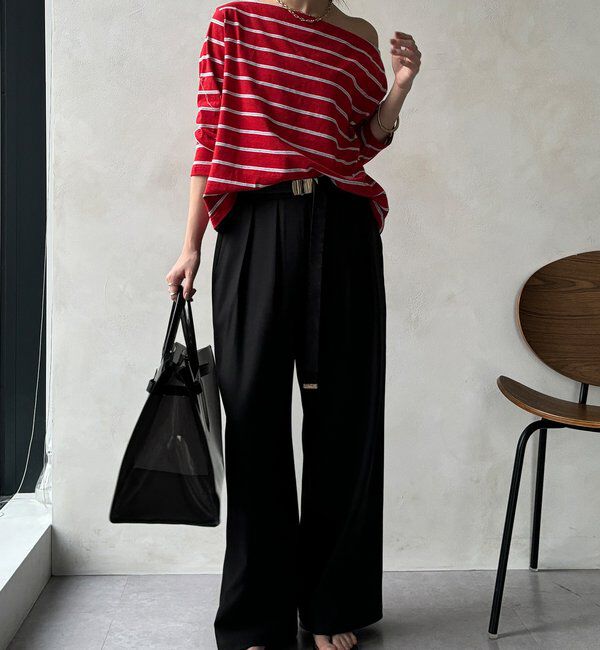  「ドライタッチワイドパンツ」|チノ|