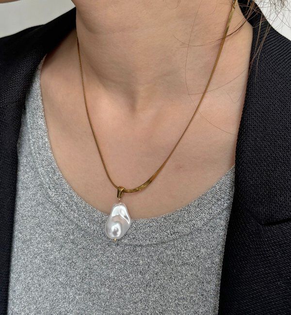  「変形1つパールネックレス」|ネックレス|