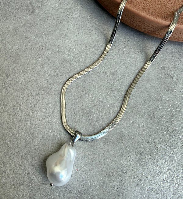  「変形1つパールネックレス」|ネックレス|