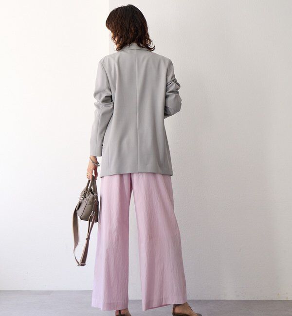  「【美シルエット】クロスタックワイドパンツ」|チノ|