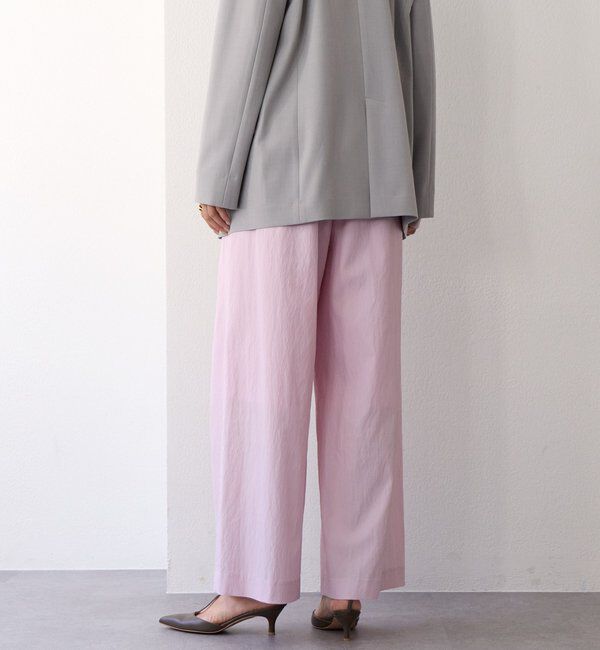  「【美シルエット】クロスタックワイドパンツ」|チノ|