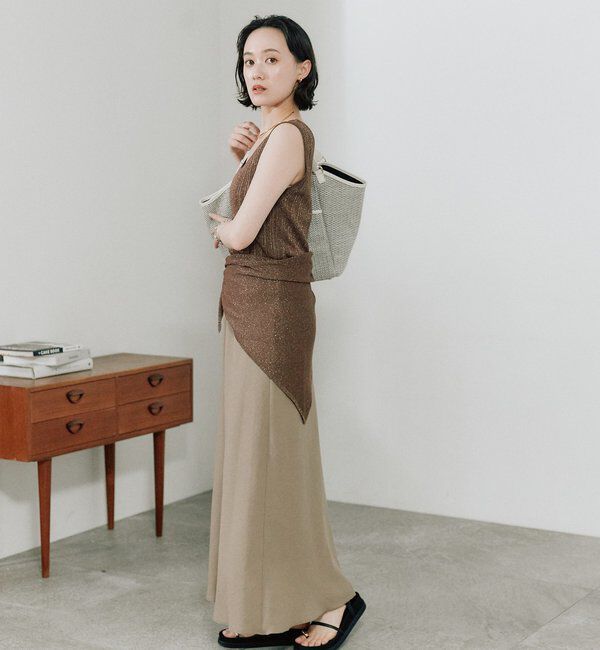  「予約【アレンジ自在】ストール付ラメリブタンクトップ」|ニット・セーター|