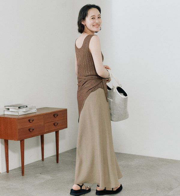  「予約【アレンジ自在】ストール付ラメリブタンクトップ」|ニット・セーター|