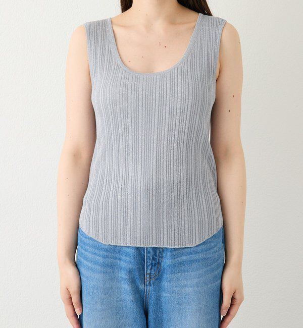  「予約【アレンジ自在】ストール付ラメリブタンクトップ」|ニット・セーター|