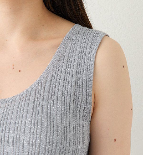  「予約【アレンジ自在】ストール付ラメリブタンクトップ」|ニット・セーター|