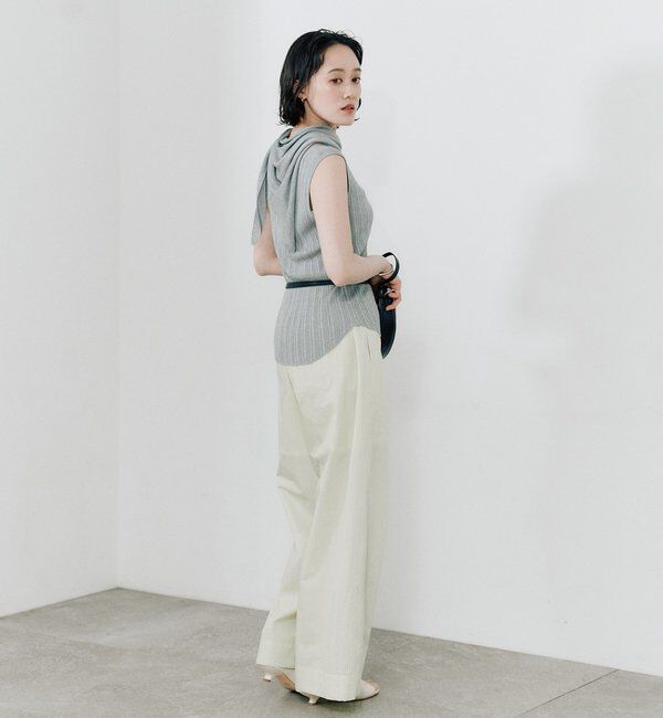  「予約【アレンジ自在】ストール付ラメリブタンクトップ」|ニット・セーター|