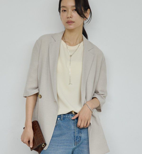  「【2サイズ展開】【大人気アイテムが今年も登場】ハーフスリーブジャケット」|テーラードジャケット|