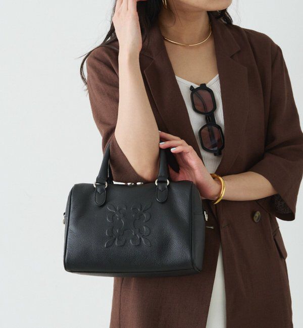  「《composition》レザー2WAYミニボストンバッグ」|ボストンバッグ|ブラック