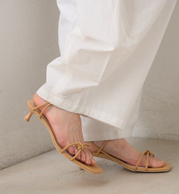  「クロスストラップヒールサンダル」|サンダル|