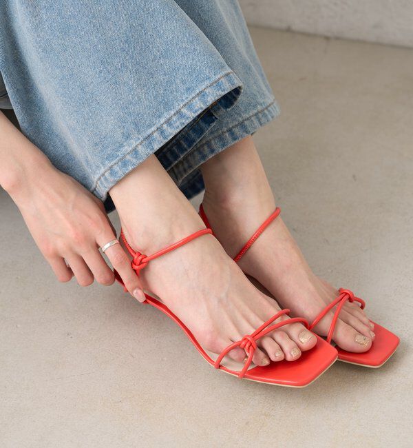  「クロスストラップヒールサンダル」|サンダル|