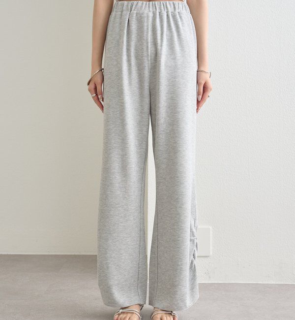  「裾ギャザーリブパンツ」|チノ|