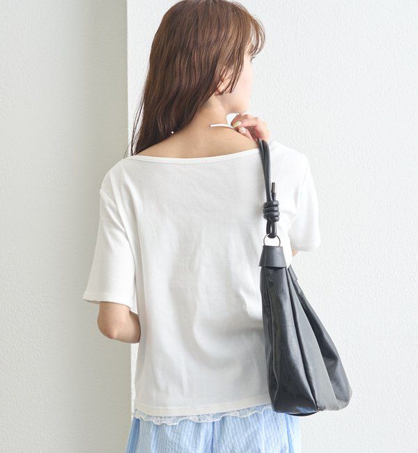  「レースドッキングオフショル半袖Tシャツ」|Tシャツ・カットソー|