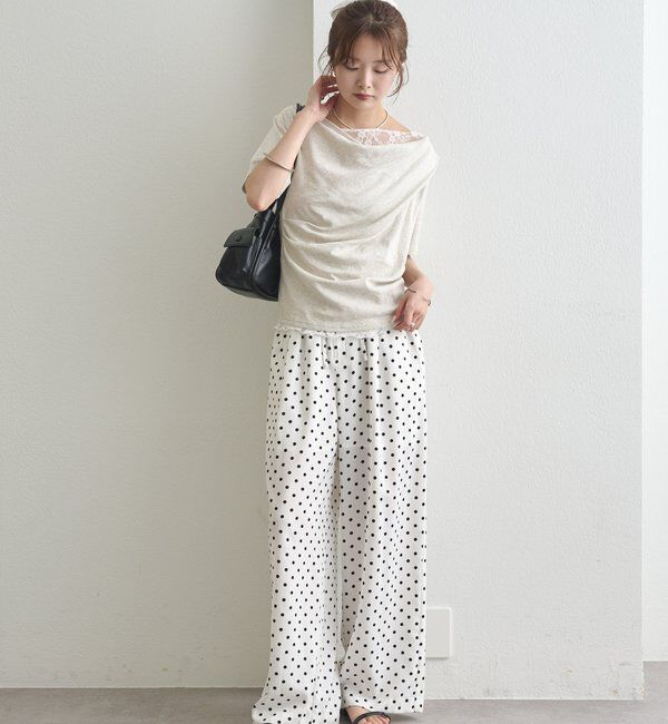  「レースドッキングオフショル半袖Tシャツ」|Tシャツ・カットソー|