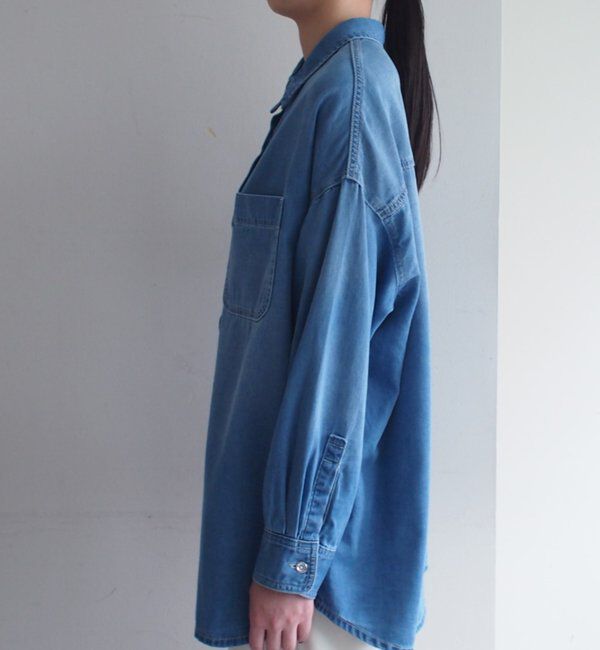  「【サイズ展開あり/初夏まで着られる】フルイドデニムシャツ」|シャツ・ブラウス|
