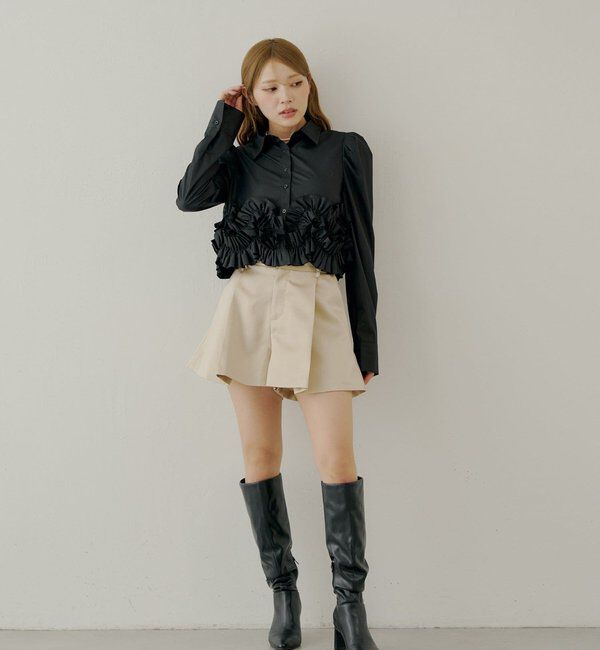  「【SALON by Chico】裾フリルデザインヘムブラウス」|シャツ・ブラウス|