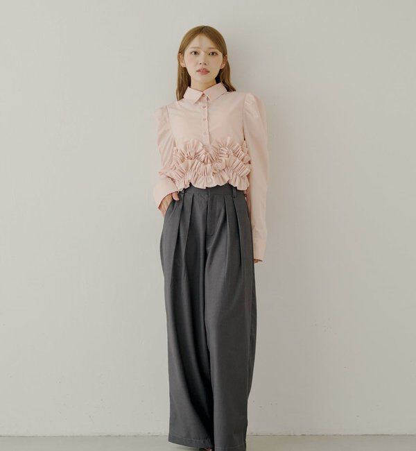  「【SALON by Chico】裾フリルデザインヘムブラウス」|シャツ・ブラウス|