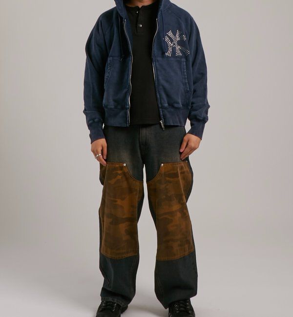  「KOOKY'Nダブルニー切り替えデニム」|デニム|