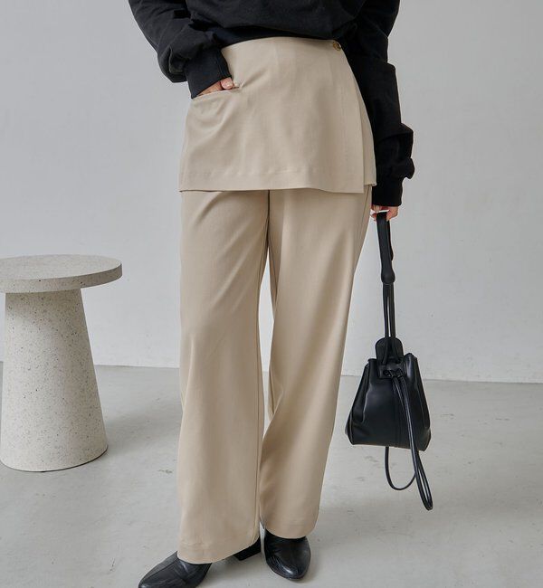  「【低身長サイズあり】ミニレイヤードパンツ」|チノ|