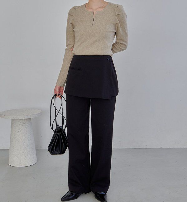  「【低身長サイズあり】ミニレイヤードパンツ」|チノ|