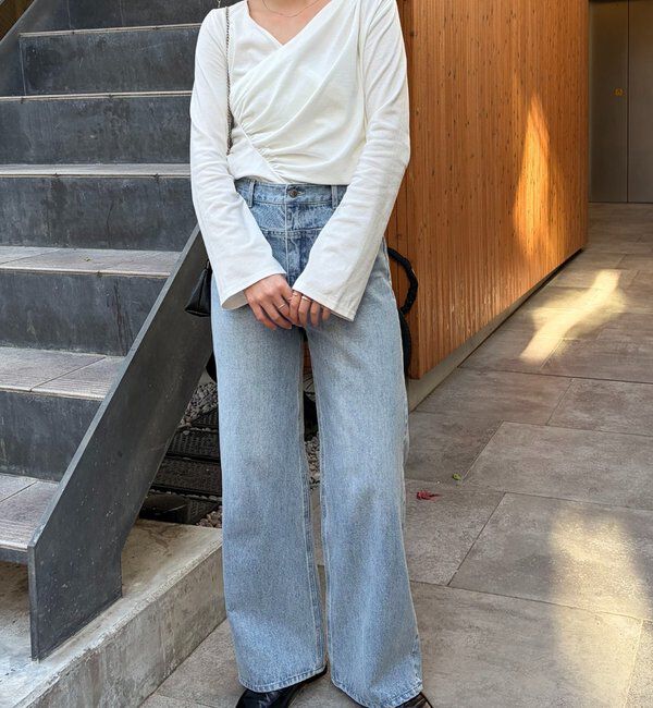  「ドレープアシメネックTシャツ」|Tシャツ・カットソー|