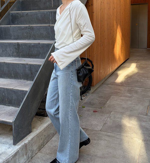  「ドレープアシメネックTシャツ」|Tシャツ・カットソー|