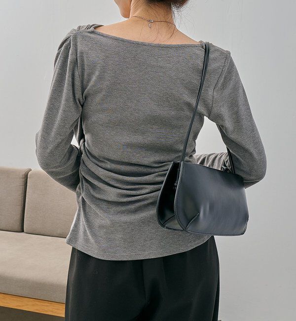  「ドレープアシメネックTシャツ」|Tシャツ・カットソー|