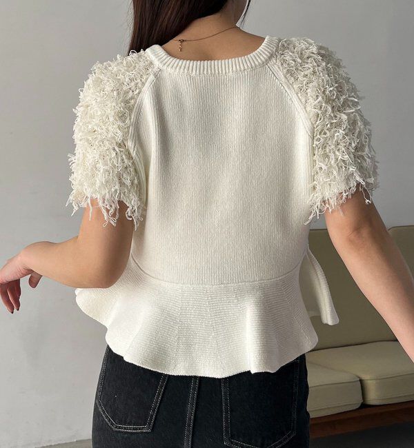  「フリンジペプラムニット」|ニット・セーター|