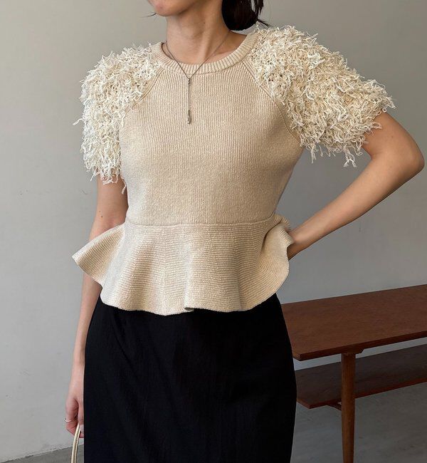  「フリンジペプラムニット」|ニット・セーター|