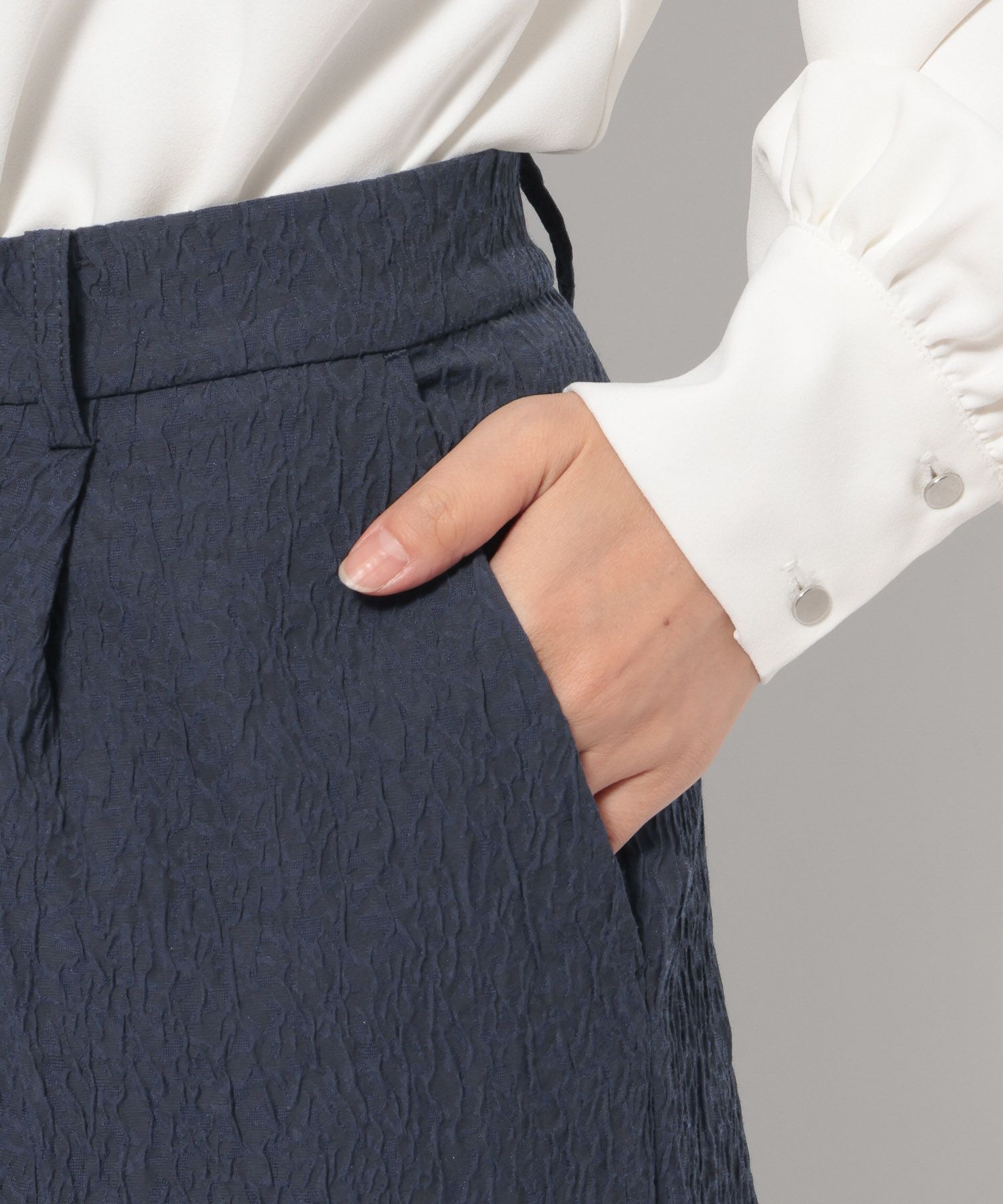  「【入卒／セレモニー】ジャガードテーパードパンツ」|スラックス|