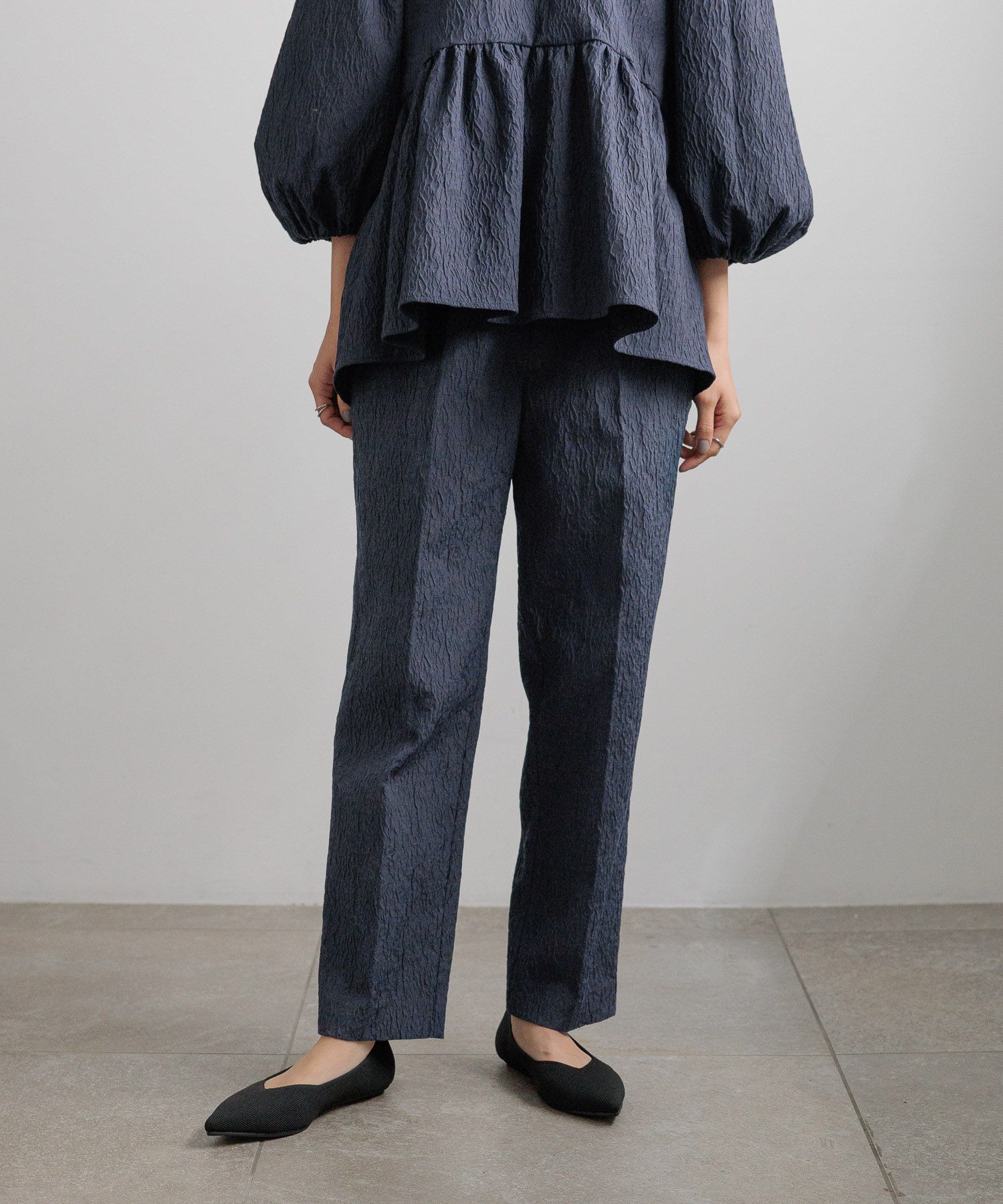  「【入卒／セレモニー】ジャガードテーパードパンツ」|スラックス|