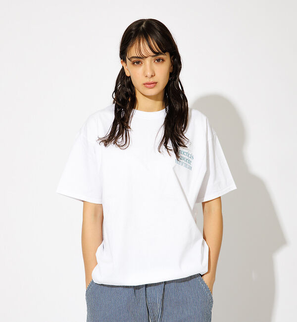 ABAHOUSE「【FRUIT OF THE LOOM】フロント＆バックプリント クルーネック シ」|Tシャツ・カットソー|ホワイト系その他1