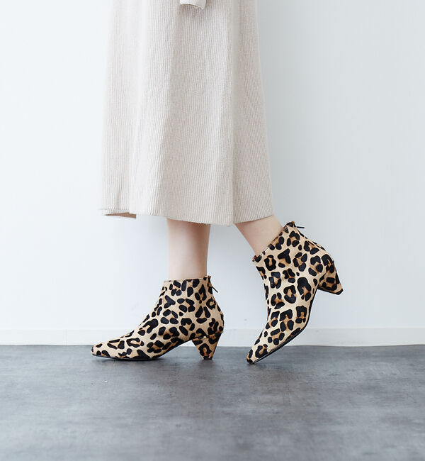 Rouge vif「【ne Quittez pas】ポインテッドブーツ」|ショートブーツ|ブラウン