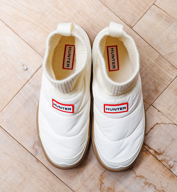 Rouge vif「【HUNTER/ハンター】イン/アウト ニッティド カフ スリッパ― ブーツ/K」|ショートブーツ|