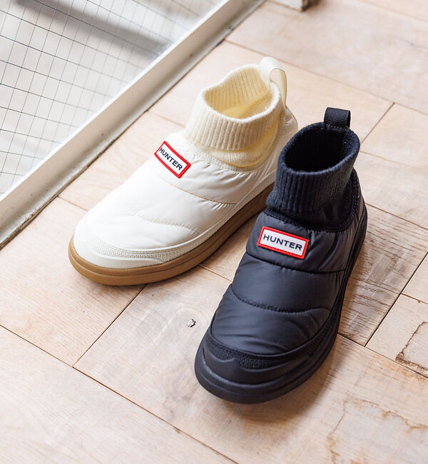 Rouge vif「【HUNTER/ハンター】イン/アウト ニッティド カフ スリッパ― ブーツ/K」|ショートブーツ|