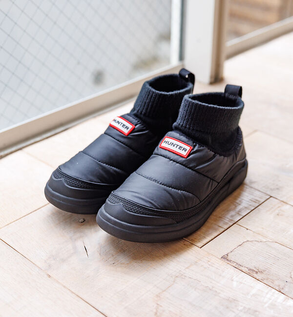 Rouge vif「【HUNTER/ハンター】イン/アウト ニッティド カフ スリッパ― ブーツ/K」|ショートブーツ|