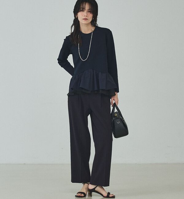 qualite「タフタコンビプルオーバー」|シャツ・ブラウス|