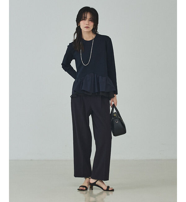 qualite「タフタコンビプルオーバー」|シャツ・ブラウス|