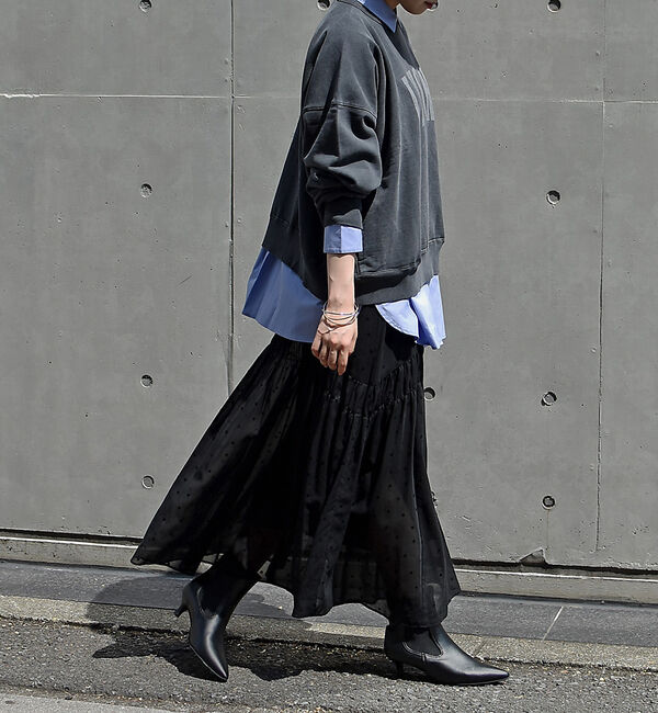 AU BANNISTER「【LAROUTE】ポインテッドサイドゴアブーツ」|ショートブーツ|