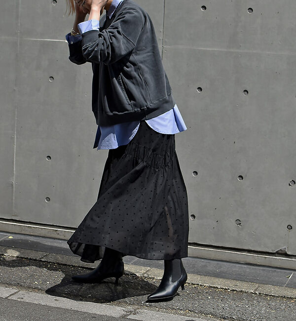 AU BANNISTER「【LAROUTE】ポインテッドサイドゴアブーツ」|ショートブーツ|