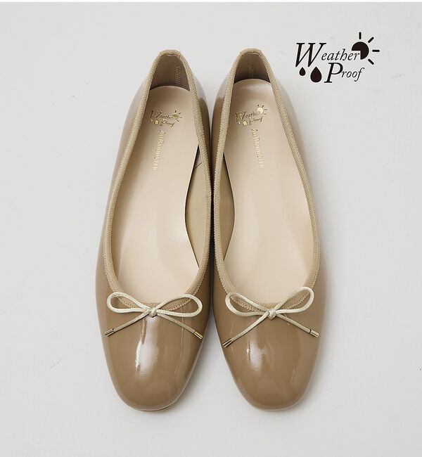 AU BANNISTER「撥水レザーバレエシューズ」|バレエシューズ|ベージュ