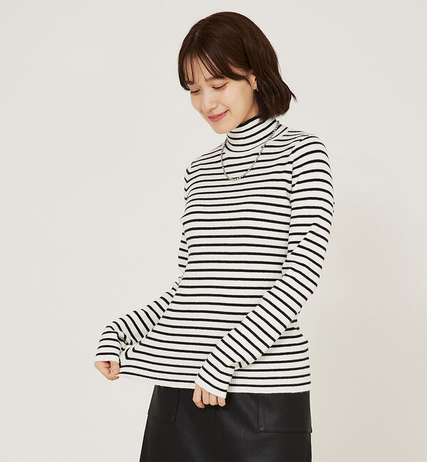 abahouse mavie「ストレッチリブハイネックプルオーバー」|ニット・セーター|