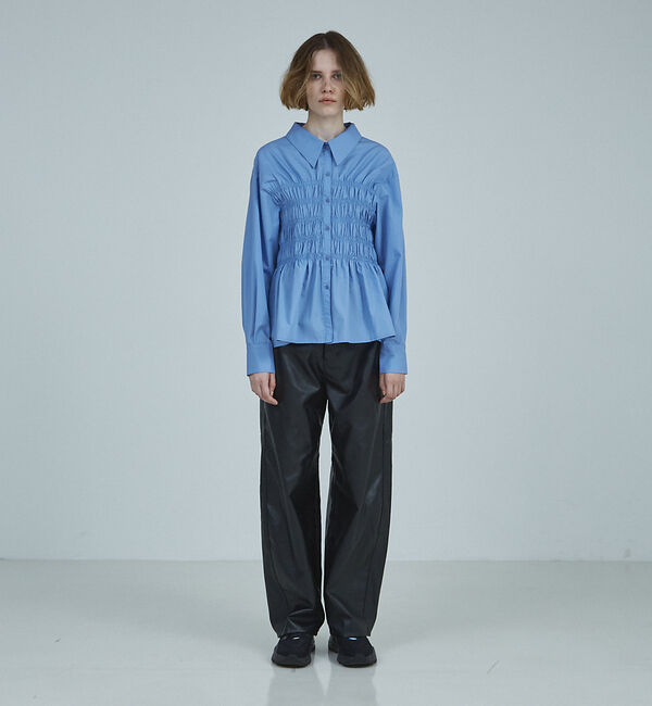 NOMINE「ビスチェ風 シャーリング シャツ」|シャツ・ブラウス|