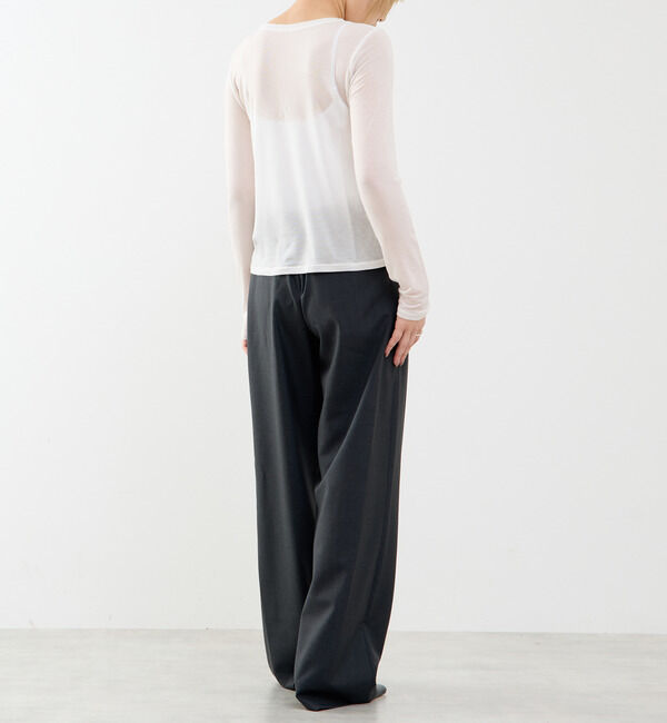 SOFFITTO「カシミヤシルク混ボートネックシアープルオーバー」|Tシャツ・カットソー|