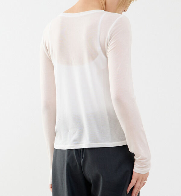 SOFFITTO「カシミヤシルク混ボートネックシアープルオーバー」|Tシャツ・カットソー|