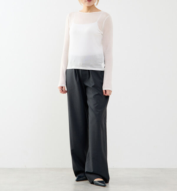 SOFFITTO「カシミヤシルク混ボートネックシアープルオーバー」|Tシャツ・カットソー|