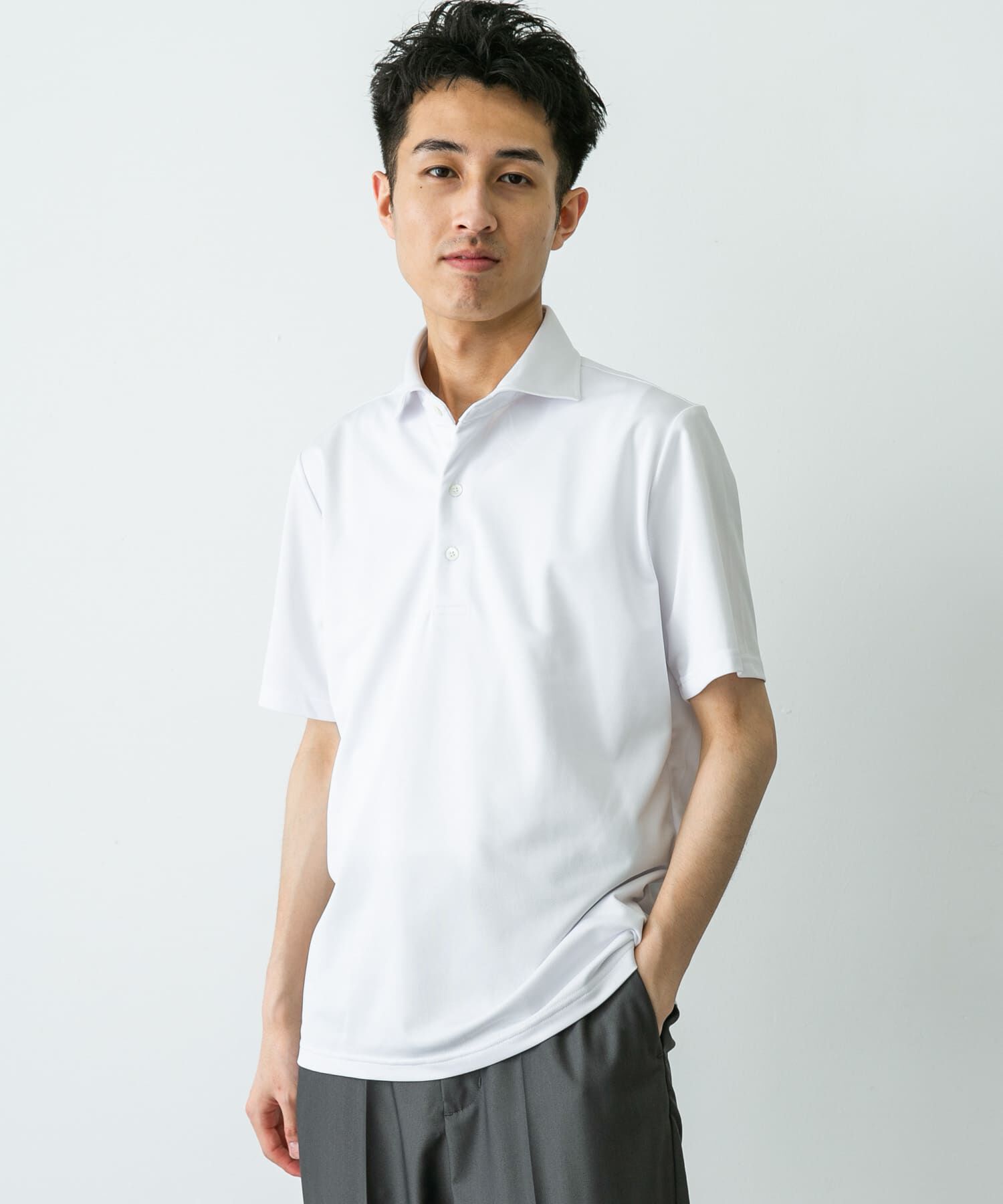 URBAN RESEARCH DOORS「『イージーケア/速乾性』LIFE STYLE TAILOR　トリコット半袖プルオーバー」|シャツ・ブラウス|