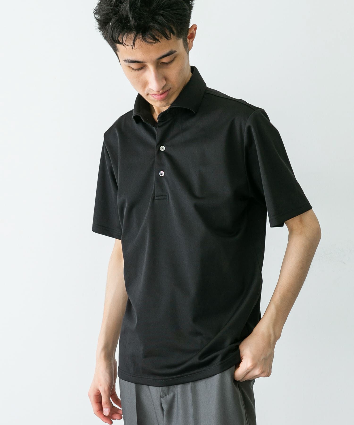 URBAN RESEARCH DOORS「『イージーケア/速乾性』LIFE STYLE TAILOR　トリコット半袖プルオーバー」|シャツ・ブラウス|