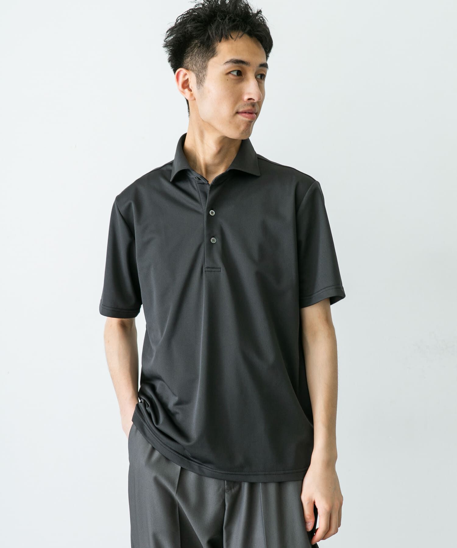 URBAN RESEARCH DOORS「『イージーケア/速乾性』LIFE STYLE TAILOR　トリコット半袖プルオーバー」|シャツ・ブラウス|