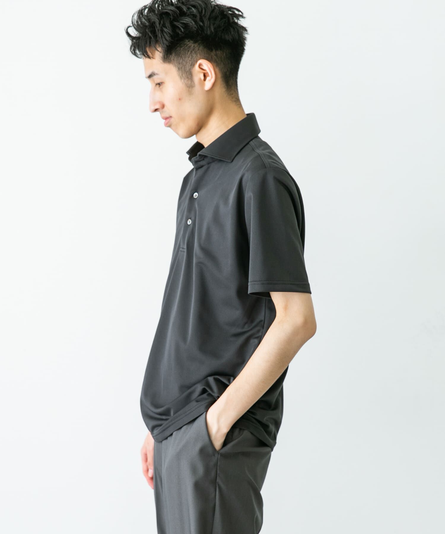 URBAN RESEARCH DOORS「『イージーケア/速乾性』LIFE STYLE TAILOR　トリコット半袖プルオーバー」|シャツ・ブラウス|