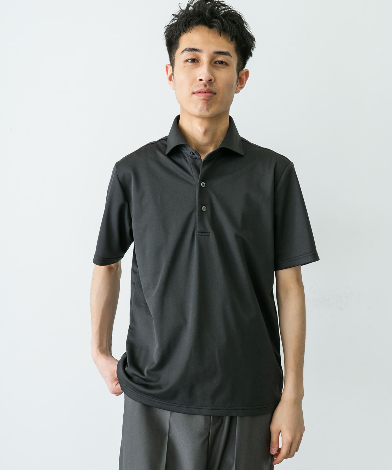 URBAN RESEARCH DOORS「『イージーケア/速乾性』LIFE STYLE TAILOR　トリコット半袖プルオーバー」|シャツ・ブラウス|